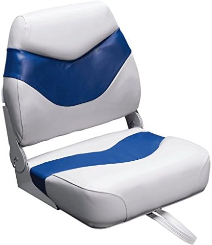 DeckMate® Plush Folding Boat Seats (Gray & Blue)