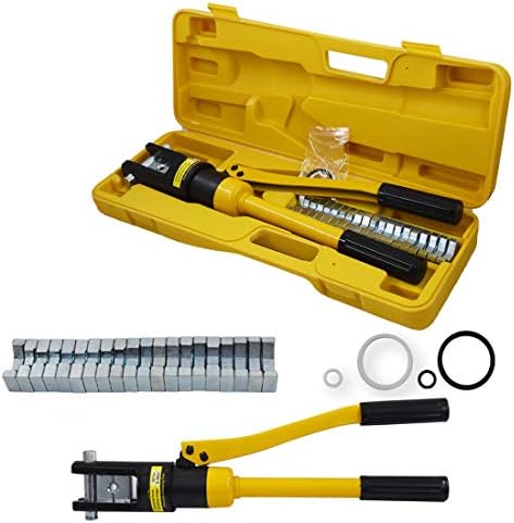 WFLNHB 16 Ton Hydraulic Wire Cable Lug Terminal Crimper Crimping Tool with 11 Dies YQK-300 Fit for for Welding Cables