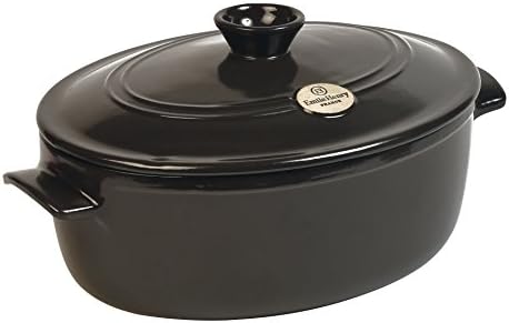 Emile Henry Flame Round Stewpot Dutch Oven, 5.5 Quart, Burgundy