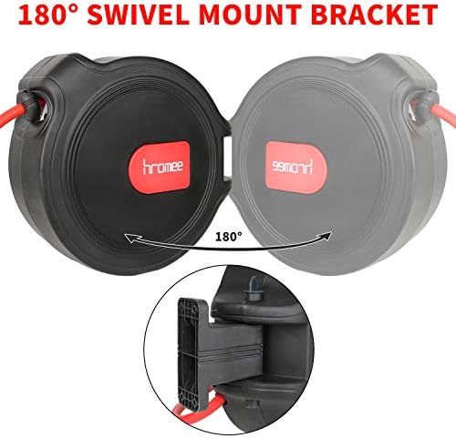Hromee Air Compressor Hose Reel with Automatic Retractable Enclosed 3/8 Inch × 50 Feet Hybrid Pneumatic Hose