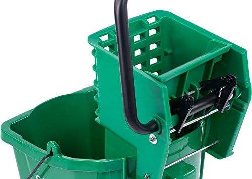 Carlisle FoodService Products 26 Qt Mop Bucket with Side Wringer, Yellow | 18.5 x 16.5 x 16.5 Inches, 34.25-Inch Handle Height, 50,000-Cycle Wringer, Non-Marking Casters, Assembly Required