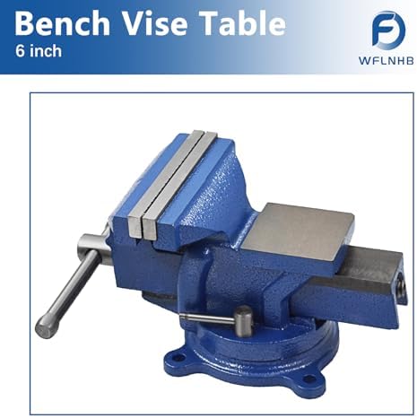 WFLNHB 6" Bench Vise Table Top Clamp Press Locking Swivel Base Heavy-Duty for Crafting Painting Sculpting Modeling Electronics Soldering Woodworking
