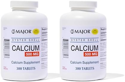 Major Oyster Shell Calcium 500 mg - Daily Calcium Supplement - 300 Tablets (1-Pack)