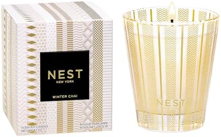 NEST New York Scented Classic Candle, Pumpkin Chai - 8.1 oz - Up to 60-Hour Burn Time - Reusable Glass Vessel
