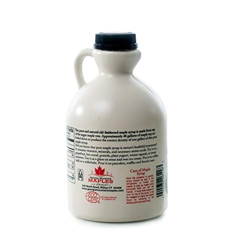 Georgia Mountain Maples of Vermont, Organic Maple Syrup, Dark Color Robust Taste, 32 Ounce