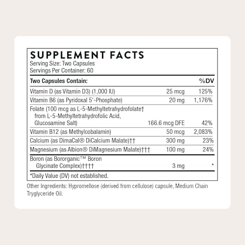 THORNE Advanced Bone Support, Calcium, Magnesium & Vitamin D3, 120 Capsules | Supports Bone Strength, Bone Density & Calcium Absorption