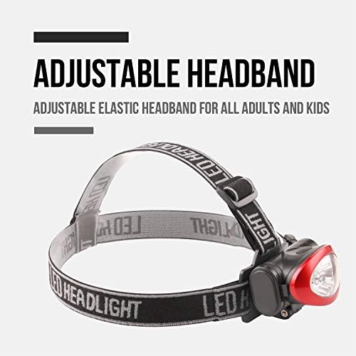 Lichamp Headlamp, 10 Pack 12 LED 3 Mode Portable Head Lamp Flashlight, Outdoor Lightweight Durable Headlight for Running, Camping, Reading, Fishing