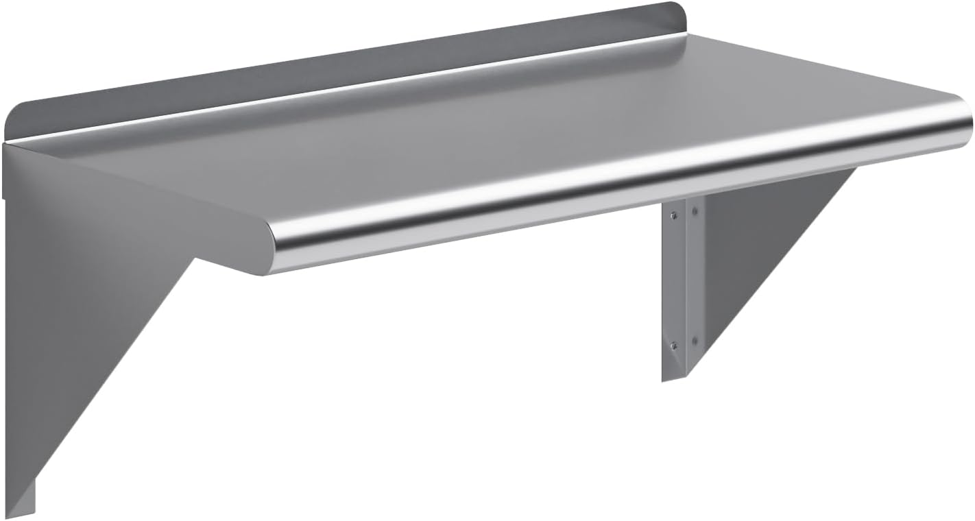 AmGood 24" Long X 18" Deep Stainless Steel Wall Shelf | NSF Certified | Appliance & Equipment Metal Shelving | Kitchen, Restaurant, Garage, Laundry, Utility Room