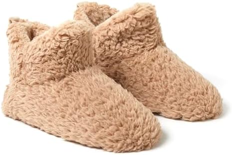 Dearfoams Women's Chelsea Faux Fuzzy Sherpa Indoor House Bootie Slipper