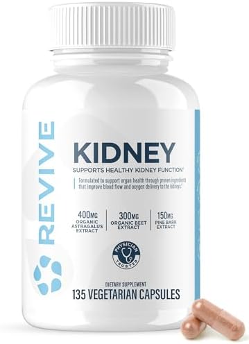 Revive MD Kidney Support Supplement for Men & Women – Kidney Cleanse & Detox Capsules for Overall Health & Function – Vegan-Friendly