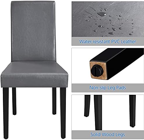 Yaheetech Dining Chairs Set of 8 Upholstered Kitchen Chairs Dark Brown