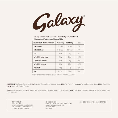 Galaxy Smooth Milk Bars Original Galaxy Chocolate Bar Pack Imported From The UK England The Very Best Of British Galaxy Chocolate Bars