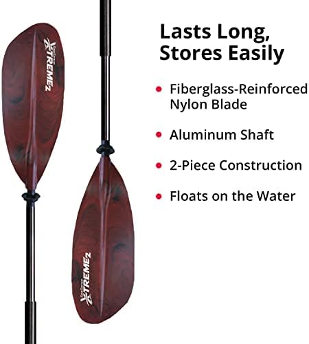 SeaSense Xtreme 2 Kayak Paddle, 96” - Fiberglass Reinforced Nylon Blades, 2-Piece Construction - Great for Sport, Sea, Whitewater, Recreational & Fishing Kayaking