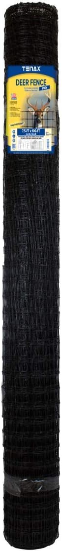TENAX 1A180357 Deer Fence Pro, 7.5-Ft x 100-Ft, Black