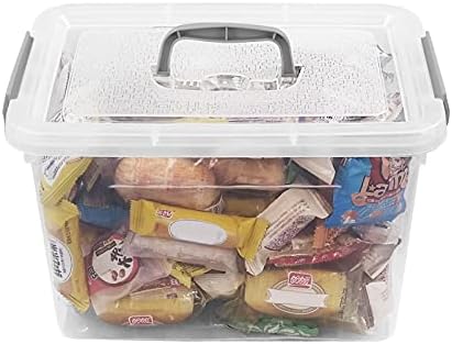 Clear Plastic Storage Bins with Wheels, 4-Pack Latch Boxes, 30 L