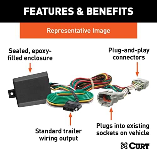 Curt T-Connector Custom Wiring Harness 56335 for Ford Escape