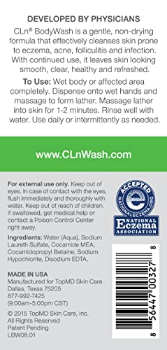 CLn® BodyWash - Non-Drying Body Wash, For Compromised Skin Prone to Eczema, Dermatitis, Rash & Hidradenitis Suppurativa, Fragrance-Free & Paraben-Free, 8 fl oz.