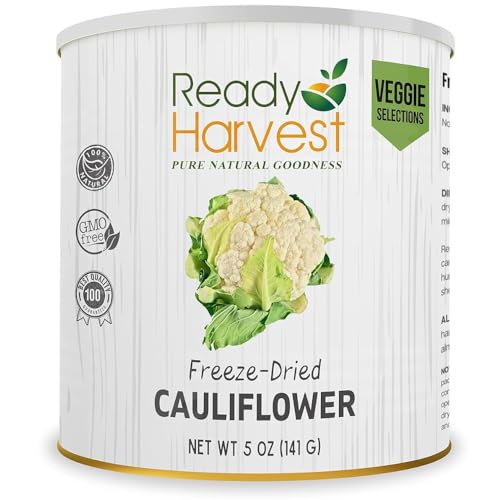 Ready Harvest Freeze Dried Food - Cauliflower | Emergency Food | Camping & Storage | #10 Can | 25-Year Shelf Life | Cans Filled to the Top