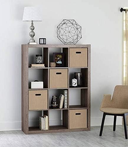 Better Homes and Gardens.. Bookshelf Square Storage Cabinet 4-Cube Organizer (Weathered) (White, 4-Cube) (Rustic Gray, 12-Cube)
