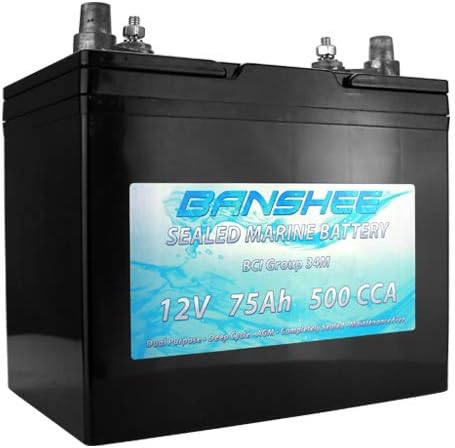 Banshee Deep Cycle Sealed AGM Marine Battery Group 34