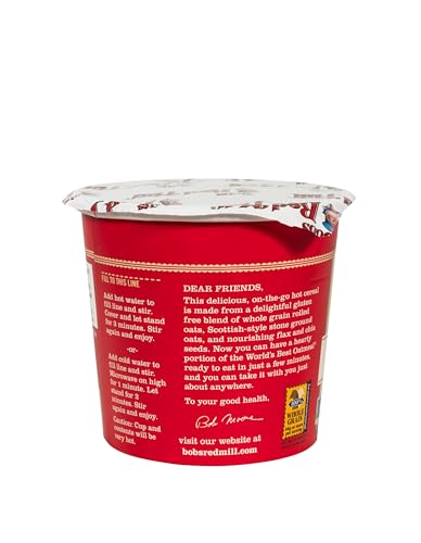 Bob's Red Mill GF Oatmeal Cup, Maple & Brown Sugar, 2.15 Ounce Cup (Pack of 12) - Non GMO, Whole Grain, Kosher