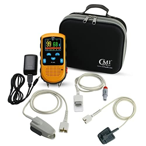 Rechargeable Finger Pulse Oximeter for Adults, Continuous SpO2 & Pulse Rate Readings, Spot Check Mode, Adjustable Alerts, Ideal for Sports