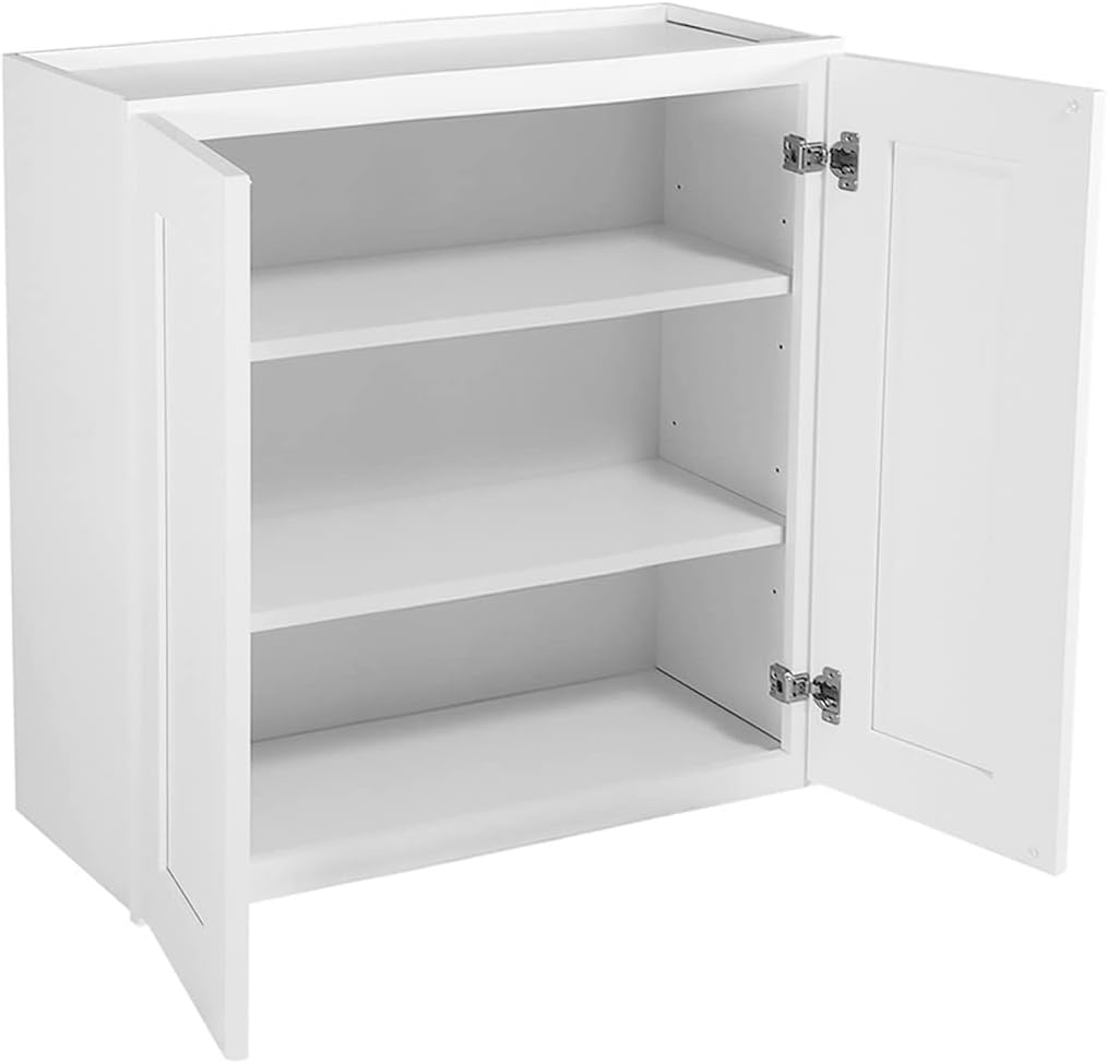 Design House Brookings Kitchen Wall Cabinet, 24", White | Adjustable Shelves, Adjustable Hinges, Wall Mount, Contemporary/Modern, Wood, Kitchen, 561571