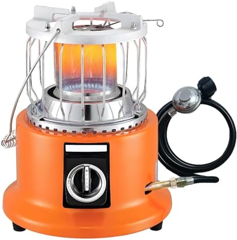 2-in-1 Propane Heater and Stove, Portable Heater with 6FT Regulating Valve, Dual Function Indoor Safe for Ice Fishing, Tent Camping, Tailgating