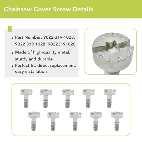 10Pcs Chainsaw Cover Screw Fits for Stihl Chainsaw Saw Models MS231 MS231C MS251 MS251C MS271 MS271C MS291 MS291C KMA135R FSA135R Replace