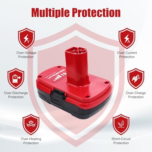 2 Packs 3.6Ah Replacement for Craftsman 19.2 Volt Battery(Red) | Compatible with Craftsman 19.2V Batteries Diehard C3 315.pp2011 315.pp2020 315.113753 130279005 1323903 11375 315.115410