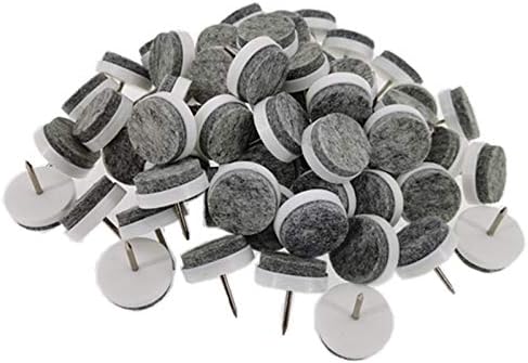 40pcs Furniture Felt Pad Heavy Duty Nail-on Chiar Slider Glide Pad Floor Protector for Wooden Furniture Chair Tables Leg Feet(Φ20mm or 0.8";Black)