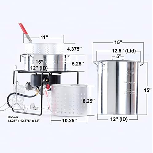 King Kooker Propane Outdoor Fry Boil Package with 2 Pots, silver, one size (12RTFBF3)