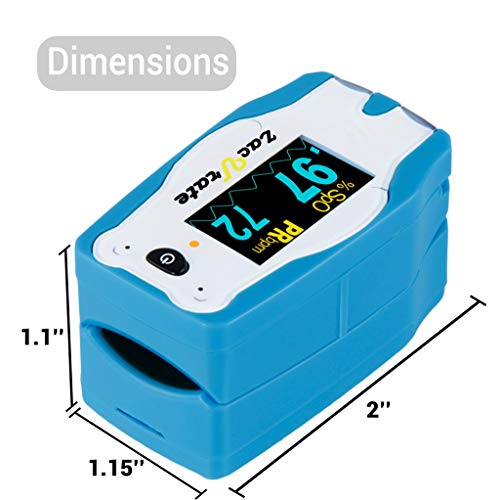 Zacurate Cute Digital Fingertip Pulse Oximeter for Small Finger Clip, SpO2 Blood Oxygen Saturation Monitor with OLED display - Animal theme