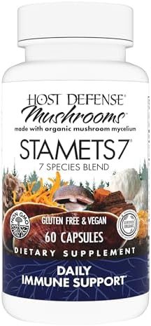 Host Defense Stamets 7-7 Species Blend - Mushroom Supplement for Immune Support - Includes Royal Sun Blazei, Cordyceps, Reishi, Maitake, Lion's Mane, Chaga & Mesima - 60 Capsules (30 Servings)*