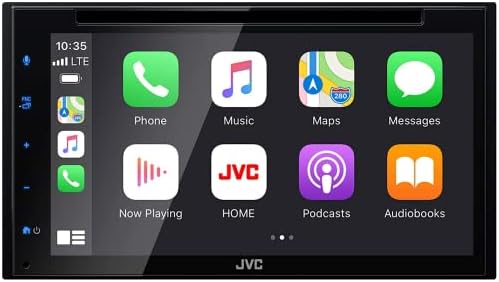JVC KW-V660BT Apple CarPlay Android Auto DVD/CD Player w/ 6.8" Capacitive Touchscreen, Bluetooth Audio and Hands Free Calling, MP3 Player, Double DIN