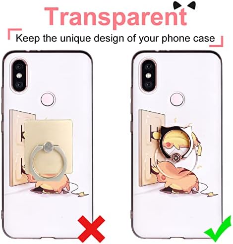 Cat Phone Ring Holder - EI Sonador Clear Cell Phone Ring Holder Transparent Stand Finger Grip (2 Black Cat)