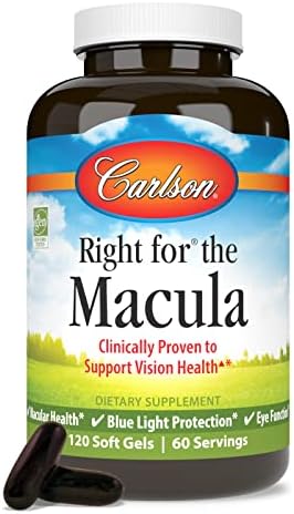Carlson Right for The Macula, Made with Lutemax 2020, 120 Softgels | Clinically Proven to Support Vision Health, Macular Health, Blue Light Protection