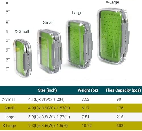 Maxcatch Waterproof Double-Sided Fly Box - Lightweight & Durable Fly Fishing Box with Clear Lid & Easy Grip Foam for Dry & Wet Flies Storage