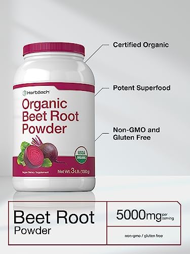 Horbäach Organic Beet Root Powder | 3lb Bulk Supplement | Raw Superfood