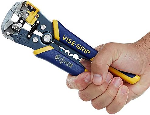 IRWIN Vise-Grip Wire Stripper, 2 Inch Jaw, Cuts 10-24 AWG, ProTouch for Comfort, Blue (2078300)