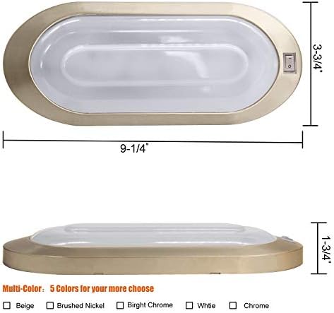 Facon 12V LED Bright RV Pancake Light Surface Mount - 2 Pack, DDS01-008, 12Volt Interior Light with Switch, for RV Motorhomes Camper Caravan Trailer Boat, 3400K