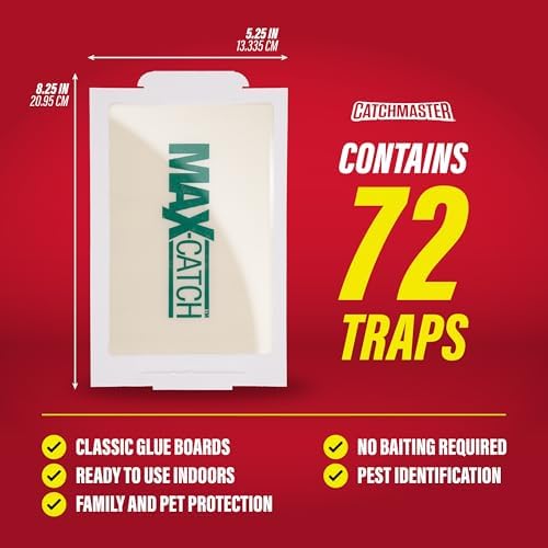 Catchmaster Max-Catch Mouse & Insect Glue Trap 72pk, Mouse Traps Indoor for Home