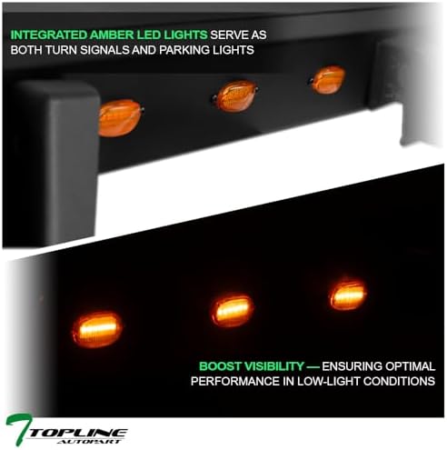 7422446042025 Compatible with 2022-2024 Toyota Tundra Double (Extended) Cab Matte Black Steel Modular LED Drop Step Side Nerf Bars