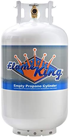 Flame King YSN-301 30 Pound Steel Propane Tank Cylinder with Type 1 Overflow Protection Device Valve DOT and TC Compliant