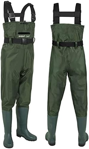 Night Cat Fishing Waders for Men Women Waterproof Hunting Chest Wader with Bootfoot Belt Breathable Lightweight Size 6 to 14