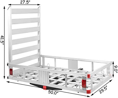 Goplus Hitch Cargo Carrier, 50"x29.5" Aluminum Wheelchair Scooter Mobility Carrier with Ramp, Trailer Hitch Mount Cargo Carrier for Truck SUV Van Car