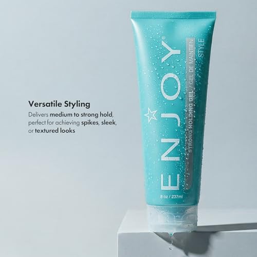 Enjoy Strong Holding Gel, Versatile, Alcohol Free Styling with Medium to Strong Hold & Volume Boost (8 oz)