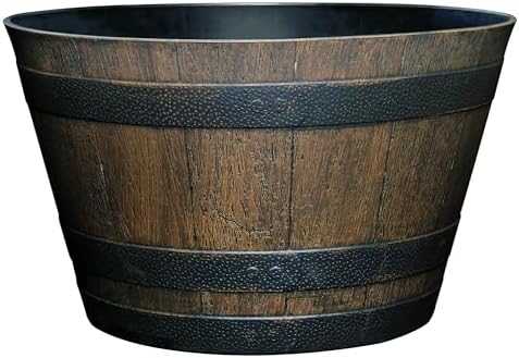 20.5" Jameson Whiskey Barrel with Drainage in Kentucky Walnut