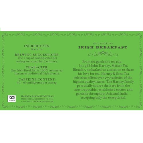 Harney & Sons Organic Green Tea with Citrus & Ginkgo, 50 Tea Bags | Organic green tea with citrus, ginkgo and lemongrass. Contains caffeine.