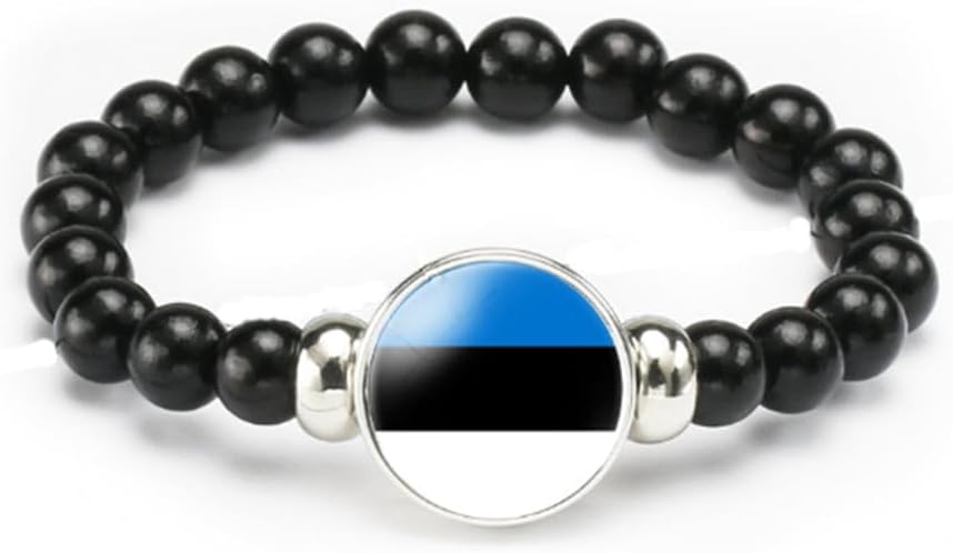vmcoatdu National Flag Bracelet Elastic Rope Beaded Bracelet Support Your Country Travel Souvenir Gifts for Men Women